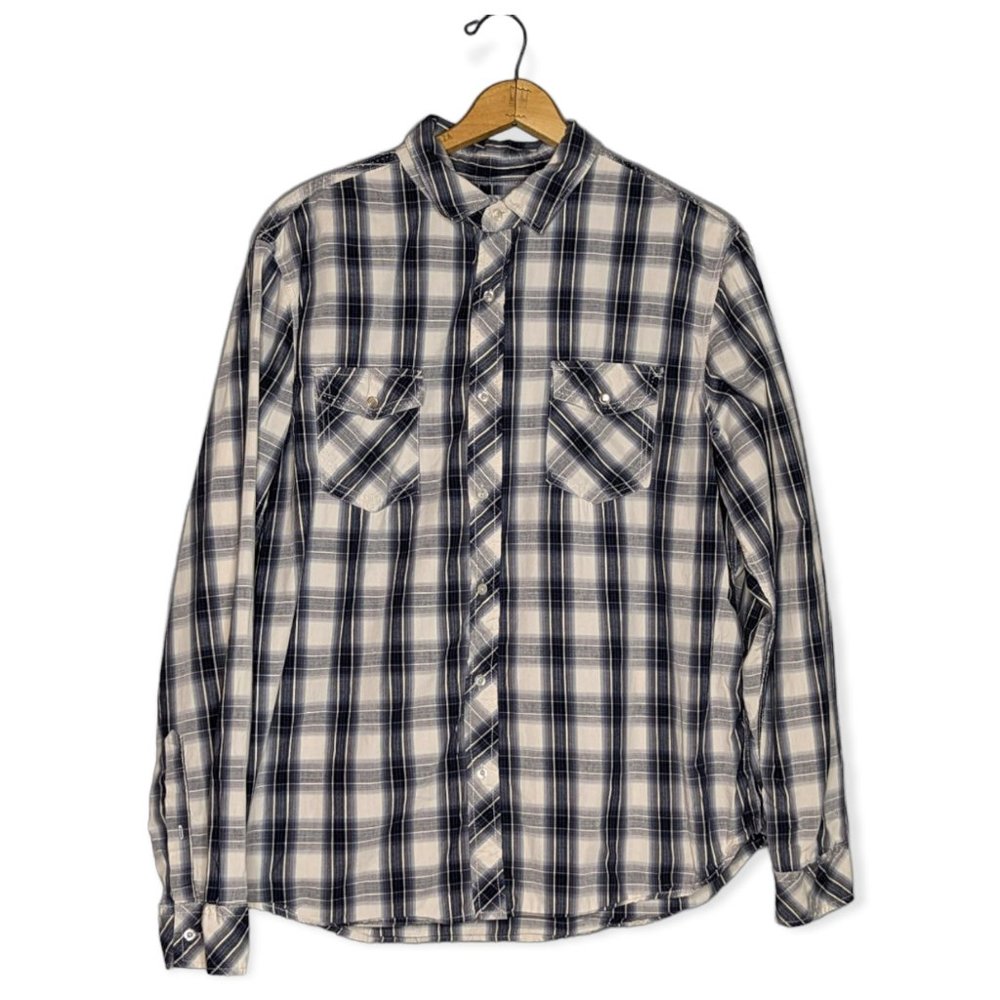 Chals Long Sleeved Button Down Plaid Shirt Size XXL
